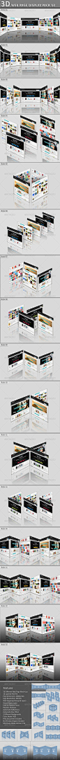 3D Web Page Display Pack网站网页图形展示模型素材模板源文件-淘宝网