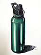 Metallic bottle industrial design rendering: 