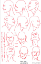 #绘画参考#绘师0033的一组多表情画法参考，一起来学习多变的表情吧~(>_<) 更多参考见评论！