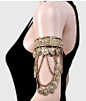 其中包括图片：Metal Gold Upper Arm Fringe Coin Cuff Gypsy Belly Dance Costume Bracelet  | eBay