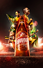 World Cup : Brazilian Soccer fans cheering with Brahma.