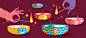 Kiki Ljung - Facebook : Kiki Ljung captures the spirit of Diwali in this series of illustrations for Facebook; celebrating the victory of light over darkness, with sparkling decorations and colourful graphics. 