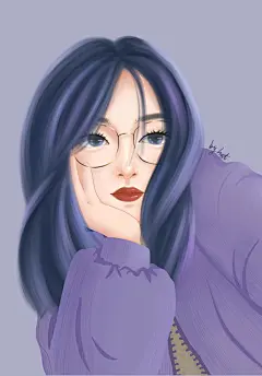 插画·戴眼镜的女生头像