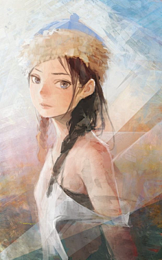 油画人物漫画插画