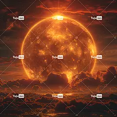 Ai产生的 自然 太阳 行星 遥远 火 风景秀丽的 云 美丽