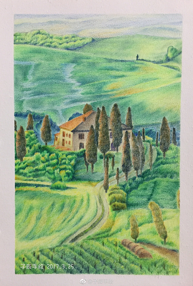 彩铅风景画作者