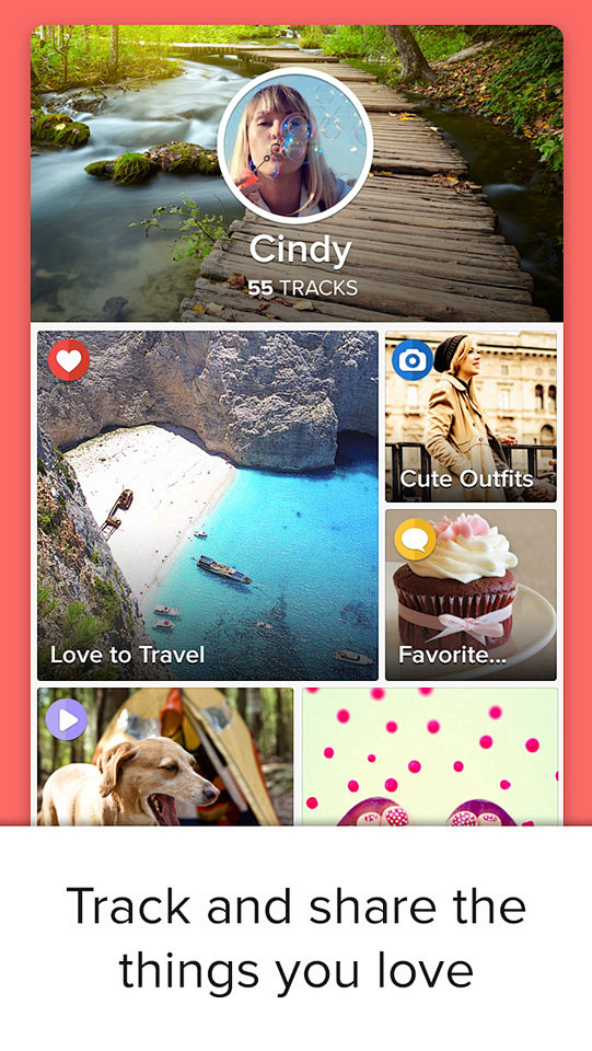 Tracks照片视频分享应用手机界面设计...