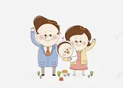 可爱一家人高清素材 短发 设计图片 免费下载 页面网页 平面电商 创意素材 png素材
