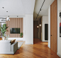 Forming Serene Living Spaces With Natural Wood & Indoor Plants : Three modern home designs that incorporate indoor plants and natural wood decor into stylish lounges, dining rooms, kitchens, and a beautiful laundry room.[主动设计米田整理]