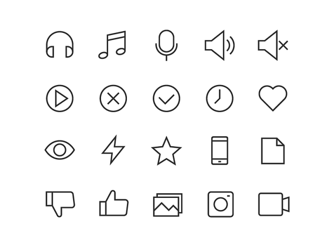 Simple SVG icons per...