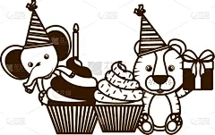 动物,贺卡,可爱的,蛋糕,野生动物,壁纸,象,农场,剪影,庆祝