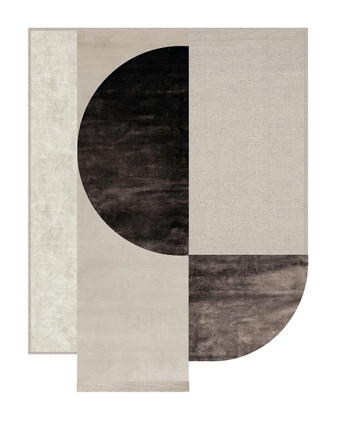 Rug with geometric shapes MODULAR by Giorgetti_4-花瓣网