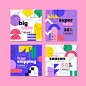Flat design abstract sales instagram posts template