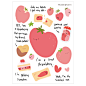 现货薄荷兔手帐韩国hyaninily 草莓与红薯贴纸 1张 ins手绘风可爱-淘宝网