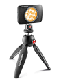 Lumimuse Series 8 Led Light & Accessories - Black : The LUMIMUSE 8 is the largest and brightest LED in the LUMIMUSE range but is still ultra-portable. Keeping one or two LUMIMUSE in your kit bag will give your portable lighting set a real kick without