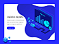 Logistics Big Data projection isometric 2.5d illustration ui data big logistics