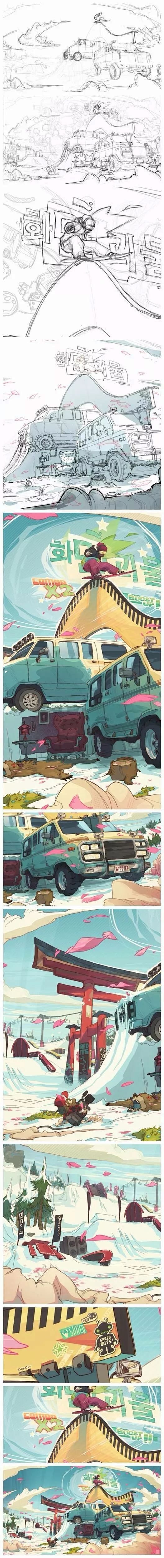 【绘画教程】9张西班牙插画师 Sergi...