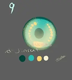 #SAI资源库# 一组国外大神的动漫人物眼睛配色参考，自己收藏，转需~