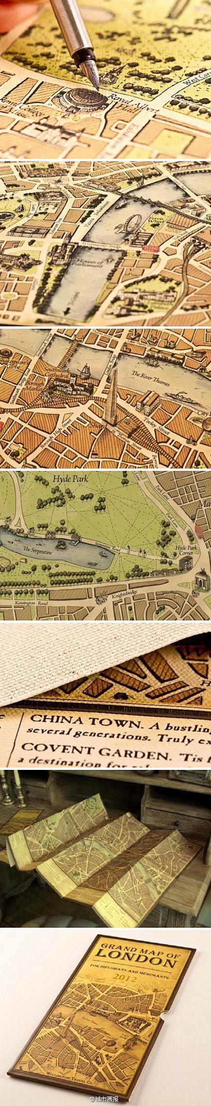 #城事# 19 世纪风格手绘伦敦地图 –...