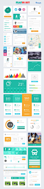 Flat UI Kit (#free download!) | UI/UX