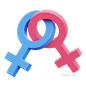 女女同性@到位啦UI素材 LGBTQ男女同性主题3D图标模型