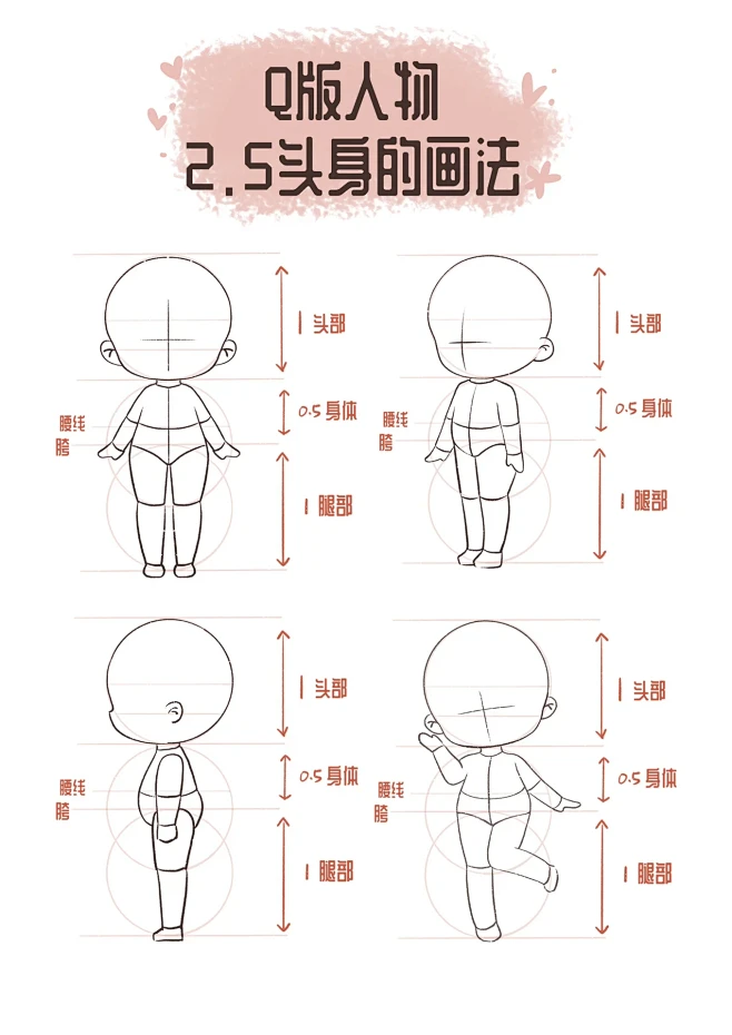 Q版人物 2.5头身画法-花瓣网