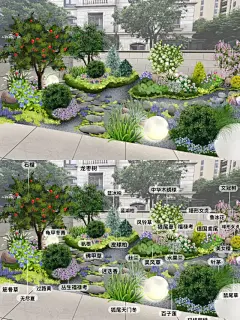 地产花境打造|素雅|长效|高级感 : 位于深圳，整体风格清新高级。#花境图片_植物图片素材-花瓣网