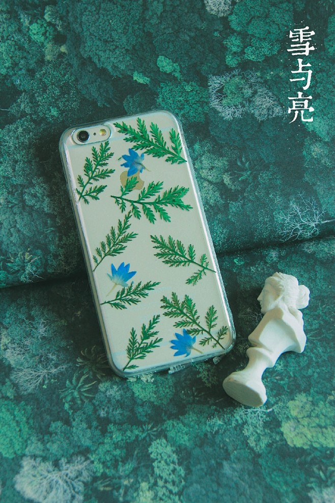 雪与亮苹果iphone手工干花永生花滴胶...