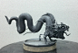 Dragon fast sketch, Tomek Radziewicz : Dragon plasticine sketch-concept. Size 3 inches