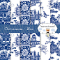 Chinoiserie - Blue digital papers, Chinoiserie wallpaper, scrapbook papers, Chinese papers, Chinese patterns
