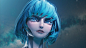 3D Character Character character animation Character design  Cyberpunk hair human face portrait Sculpt