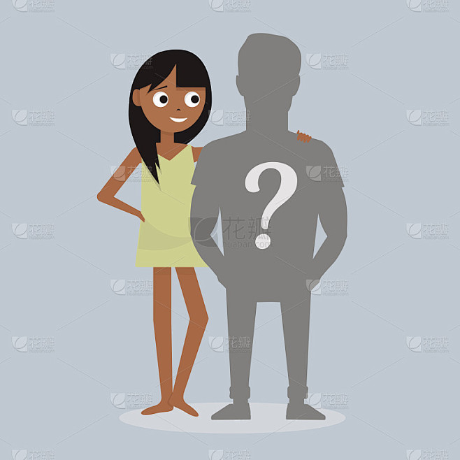 谁是你的人。男孩的朋友。卡通人物插图。