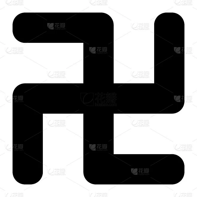 万字标志孤立矢量图像。-花瓣网