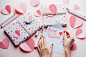 Gift boxes and romantic valentine's day message.