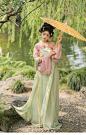 山海记【念常安】回馈款复原唐风印花齐胸破裙日常素雅唐风汉服-淘宝网
