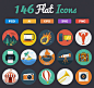 Get 140+ Professional Vector Flat Icons - only $6! - MightyDeals