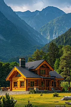 幽静的山中小木屋