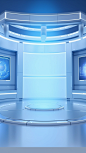 This may contain: an empty room with two televisions on the wall