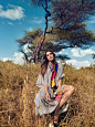 VOGUE杂志印度版 -模特 Kriti Sanon 草原时尚封面故事摄影大片