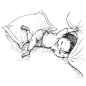 可爱北鼻睡姿手绘 (7)
把女儿木朵睡觉的样子画了下来，小北鼻睡觉就像“打仗”一样，各种折腾。其实是一组老图了，再次看到还是觉得很有爱~~