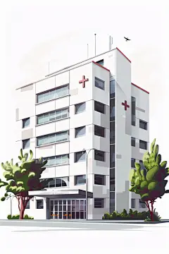 现代医院手绘风格