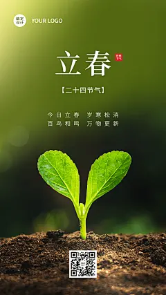 立春祝福春天实景节气手机海报