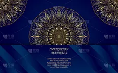豪华独家邀请插图画家矢量曼荼罗背景