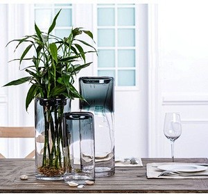 简约现代客厅餐桌台面水培富贵竹玻璃大花瓶...