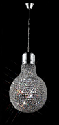 现代简约时尚灯具 灯泡形水晶吊灯