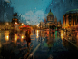 Eduard Gordeev：宛若油画的雨中城市