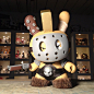 'Gold Dog' giant Apocalypse Dunny by Huck Gee for Dragatomi