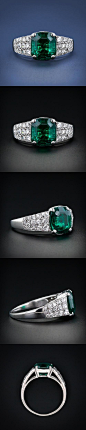 36116:Very Fine Emerald and Diamond Deco Ring，异常精致的哥伦比亚祖 - 图喜欢 image.cn@北坤人素材