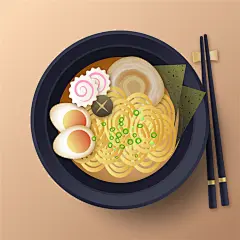 手绘东南亚日式面食小丸子海鲜餐厅海报插画AI矢量图片素材 (54)