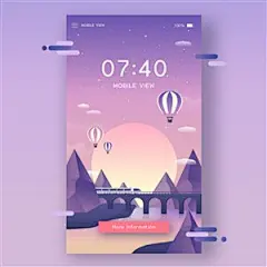 唯美热气球风景手机app唯美插画壁纸